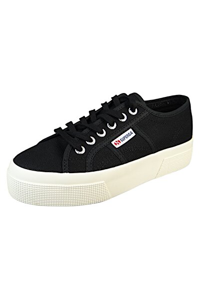 Superga Damen Low Sneaker 2740 Platform Low Top S21384w Schwarz Adk Black-favorio Baumwolle