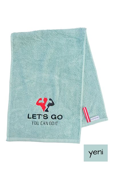 denizlicotton Embroidered Sports Towel Cotton, Anti-Bacterial, Sweat-Absorbent Fitness Plates Boxing Tennis Sports Towel