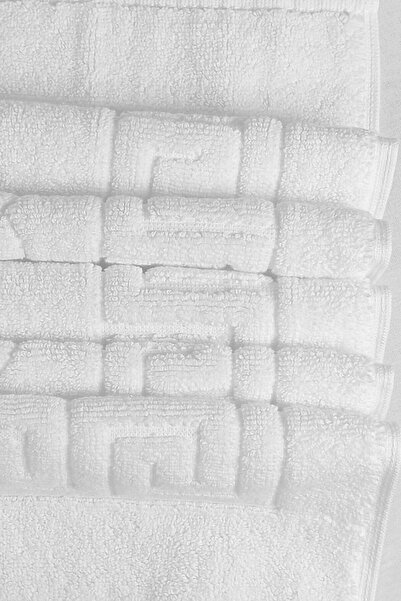 Mira Home 10-парене готельне килимок для ніг з петлями та відбитками ніг 50x70 см, білий, 20/2 кільця, 250 г