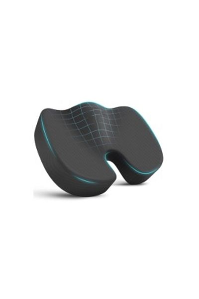 DELUXETUNING Orthopedic cushion for office chair or car seat with memory foam for back pain relief