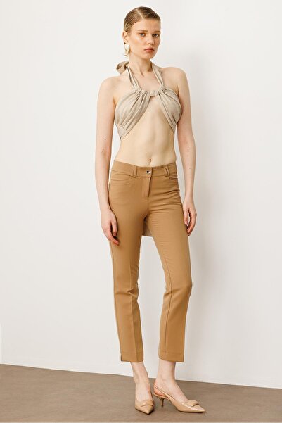Moda İlgi Modailgi Köşe Cep Dar Paça Pantolon Camel