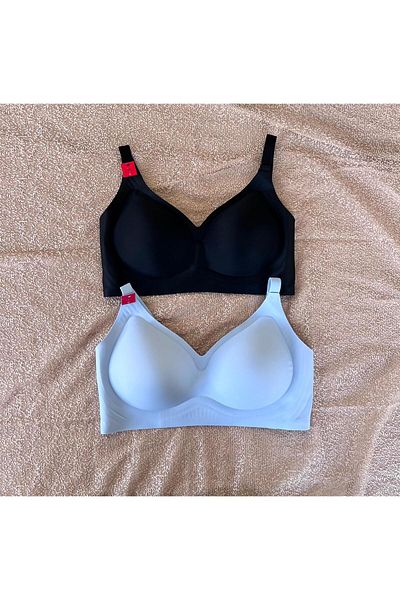 MEBA Laser Cut Seamless Padded Wire Free Adjustable Strap 2 Pack Bra -3306