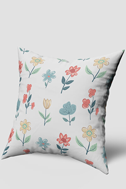 EsnafAli Κάλυμμα μαξιλαριού με μπλε πράσινο λουλούδι