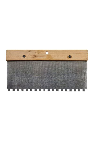 flores Wooden handle spatula with serrations, 220 mm