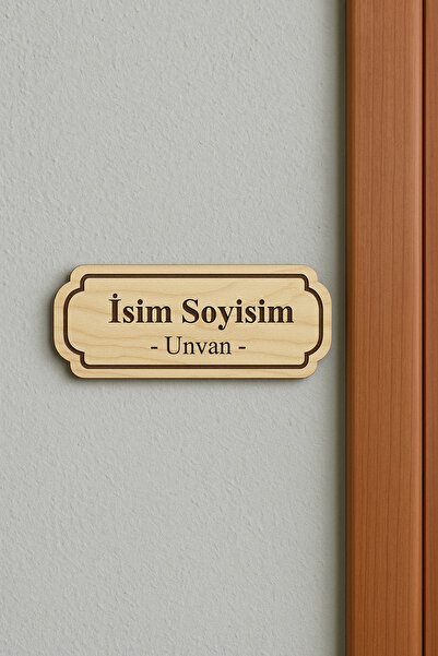 Lucena Ahşap Ofis Oda Kapı İsimliği Yönlendirme Tabelası Levhası Kişiselleştirilebilir