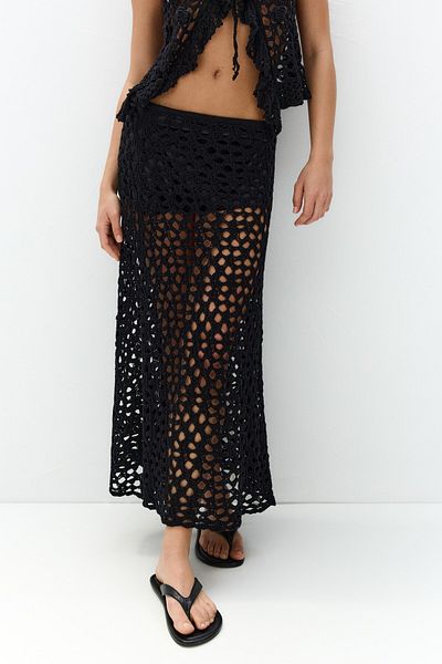 Pull & Bear Crochet midi skirt