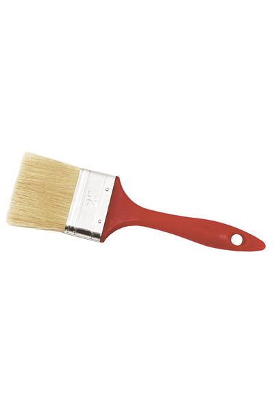 flores Natural hair brush with red plastic handle, 75 mm