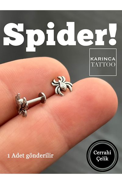 Karınca Piercing Spider Tragus Piercing Spider Surgical Steel Helix Flat Conch Nostril Standard Lobe Ear Earring