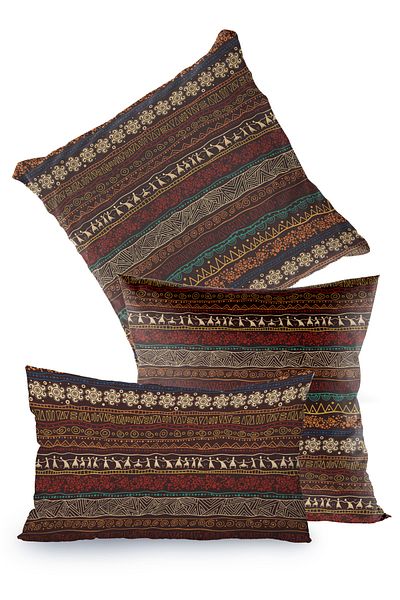EsnafAli Brown African Ethnic Patterned Throw Pillow Cover