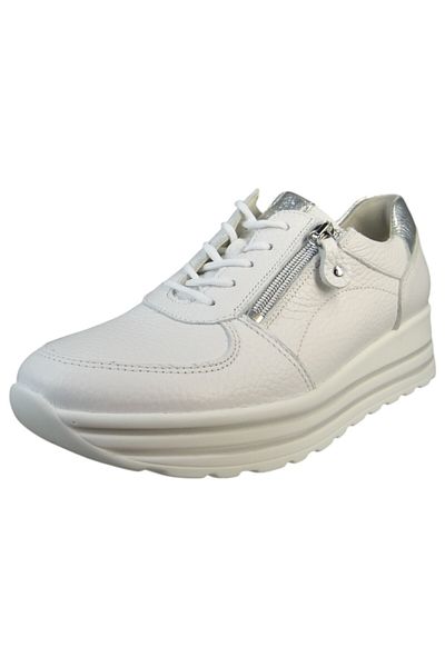 Waldläufer Damen Low Sneaker Lana 758009 200 Weiß 150 White/silver Leder