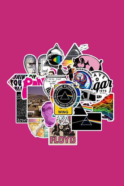 dadi ramba Pink Floyd Sticker Pack - Bullet Journal - Agenda - Laptop Sticker Sticker