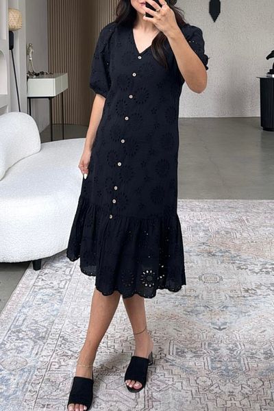 Suzi butik Rochie neagră cu 1 căptușeală pentru femei 26089