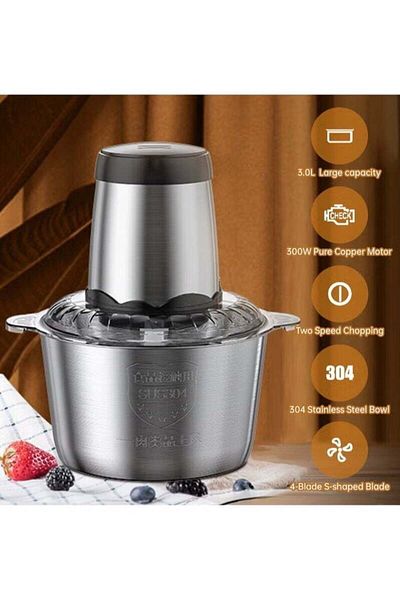 COOYA 3L Electric Meat Grinder,300W,2-Speed Control,with 4 Bi-Level Blades,for Home Kitchen Restaurants