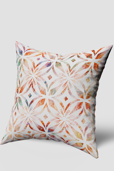 EsnafAli Λευκό πορτοκαλί μοντέρνο αφηρημένο μοτίβο ριχτάρι μαξιλαροθήκη