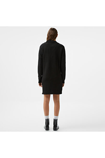 Nautica Kadın Siyah Uzun Kollu Regular Fit Elbise