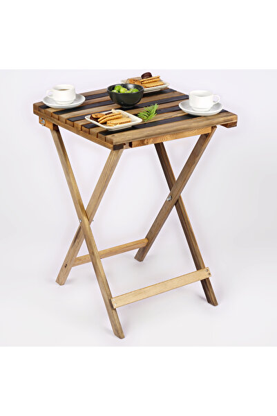 WOODENSA 50x50cm Katlanır Masa Bistro Masa - Bahçe&balkon&teras&cafe Masası S...