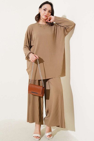 modasindoma Women's Sandy Fabric Double Set