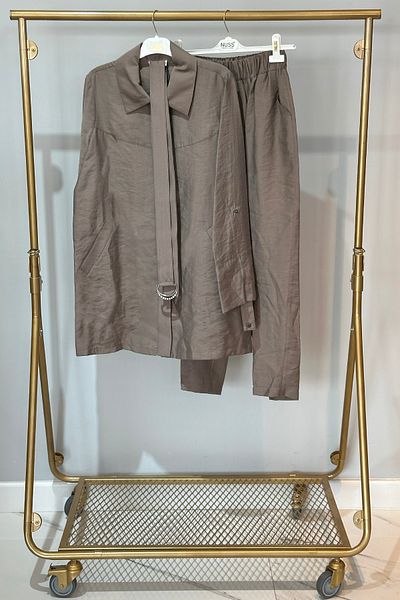 Nuss Belt Detail Trouser Suit 1050 Brown