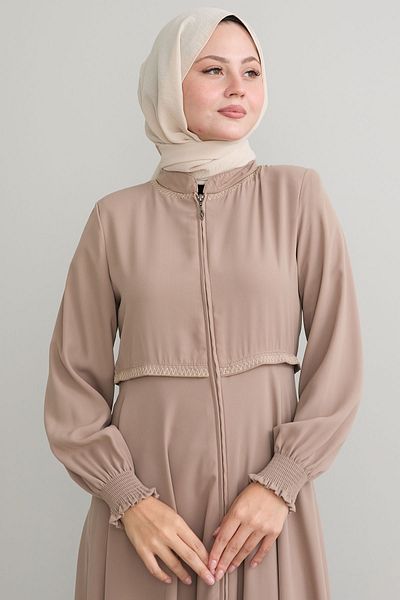 InStyle Bej Ferace - Tesatura Mevlana Brodata