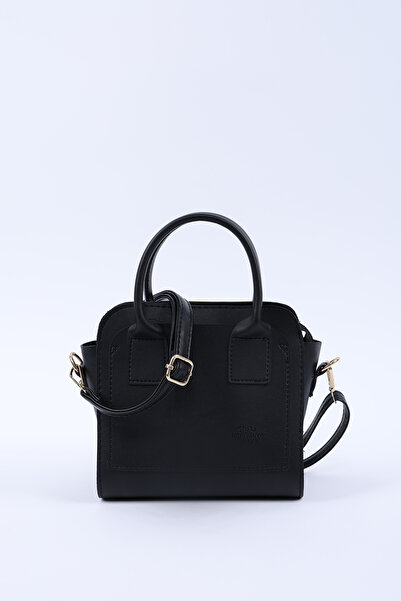 SHAKA Black Shk219 Faux Leather, Zippered, Two Compartments, Adjustable Strap, Hand, Arm and Shoulder Bag