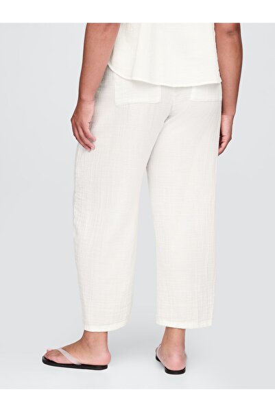 GAP Kadın Pembe Crinkle Gauze Easy Barrel Pantolon
