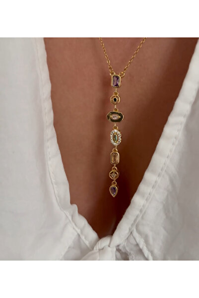 DIERA Y Stone Detail Steel Necklace