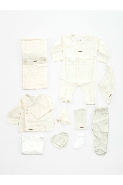 Organik Müslin Erkek 10'lu Hastane Çıkış Seti