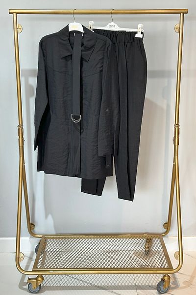 Nuss Belt Detail Trouser Suit 1050 Black