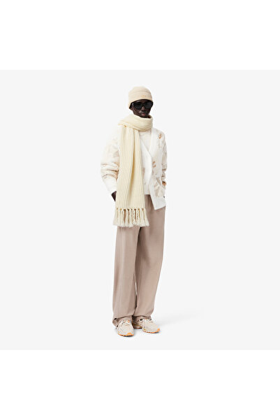 Lacoste Women's White Wool Scarf