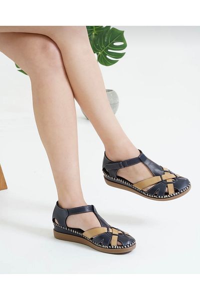 Brs Casso Genuine Leather Full Orthopedic Sandals