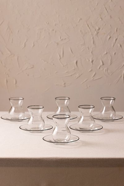 Rakle Pure Black 12 Piece Tea Set 140 Cc