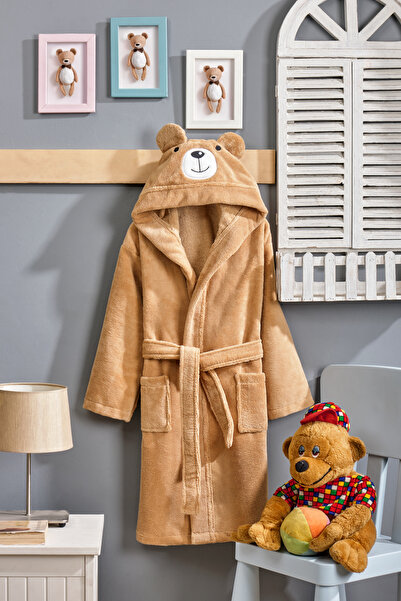 BebeSoft Sevimli Hayvan Temalı Kız, Erkek Çocuk Bornoz (Pamuklu, Kapüşonlu ve...