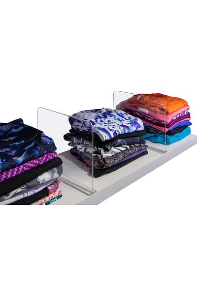 Generic 2 Pack Clear Acrylic Closet Shelf Dividers for Clothes, Handbags, Purses, Books