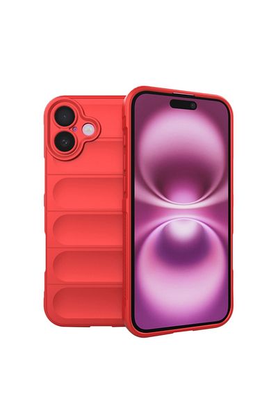 SKYDDAR INNOVATION Case for iPhone 16 Plus, Vogue, Silicone Mat, Red, sticker set