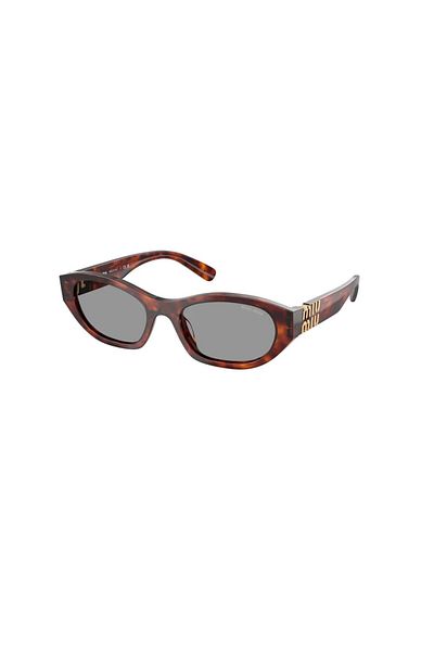 Miu Miu A03S 21C40O 53 Women's Geometric Crushed Brown Bone Sunglasses