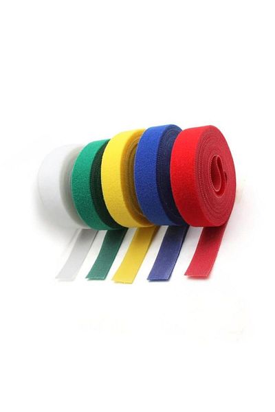 coofbe 5 Colors 25 Meter Hook and Loop Tape Cable Winder Organizer Organizer Cable Management