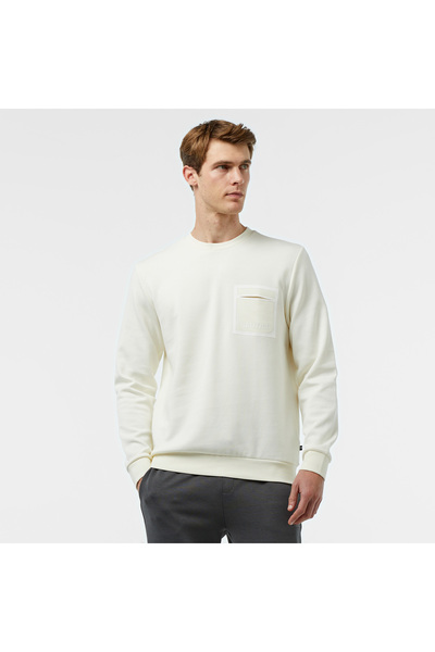 Nautica Erkek Beyaz Regular Fit Sweatshirt