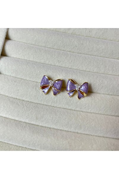 Orvix Accessories أقراط نسائية صيفية أرجوانية مضادة للتشويه مع زخارف على شكل ...