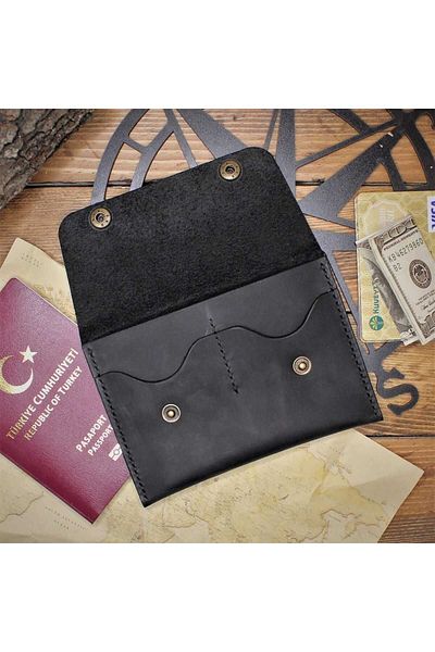 Z ZDK Leather Craft Sunset-Genuine Leather Passport Case - Crazy Travel Wallet