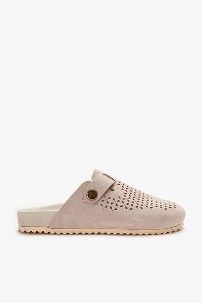 Louis Cardy Γυναικείες παντόφλες Neilos Beige από γνήσιο δέρμα