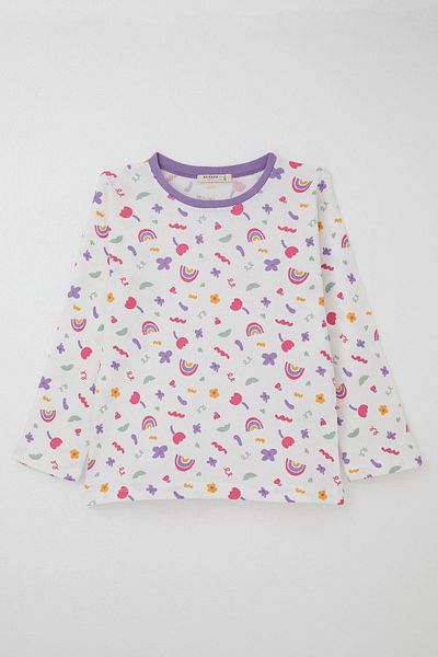 Breeze Girl's Pajamas Set Colors of Spring 4-8 Years, White