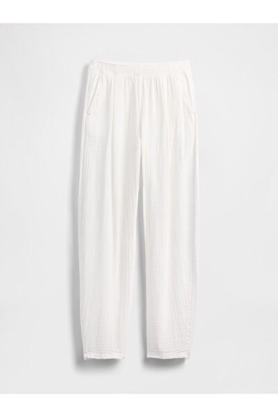 GAP Kadın Pembe Crinkle Gauze Easy Barrel Pantolon
