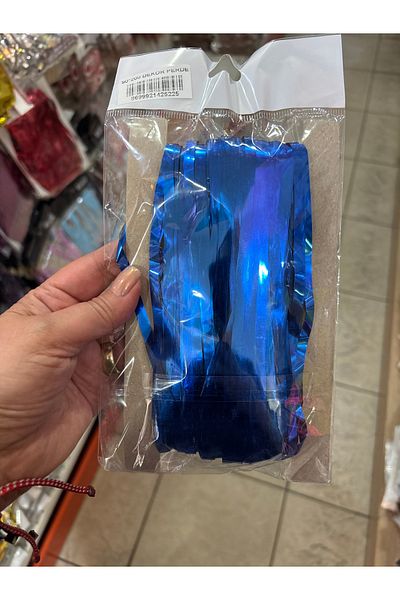 Deniz Party Store Metalized Background Curtain Wall Curtain Navy Blue Color
