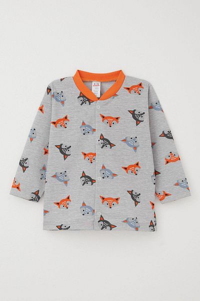 Breeze Baby Boy Pajama Set Cute Colorful Foxes 4 Months-1 Year Old, Gray