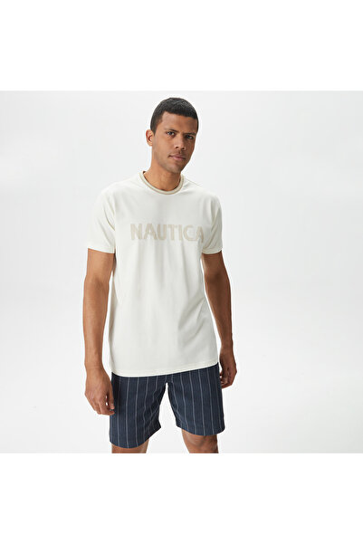 Nautica Erkek Beyaz Standart Fit T-Shirt
