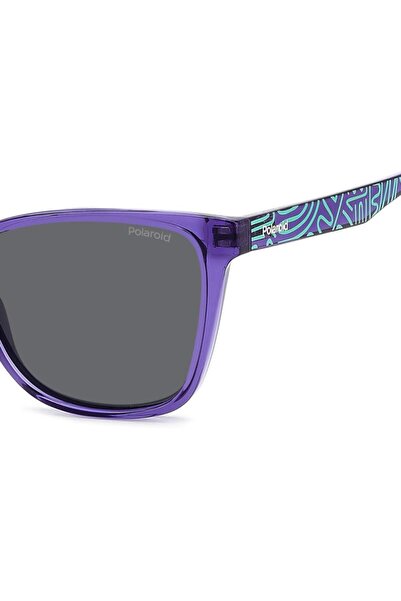 Polaroid Polarized Sunglasses for Girls Polaroid PLD 8062/S B3V/M9, Plastic, Purple, 48 mm