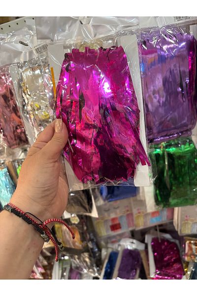Deniz Party Store Μεταλλική κουρτίνα φόντου φούξια χρώμα 90 cm * 200 cm (δύο όψεις είναι έγχρωμες)