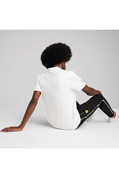 Puma 630185-04 Мъжка тениска с поло яка Ferrari Race Cloudspun, БЯЛА