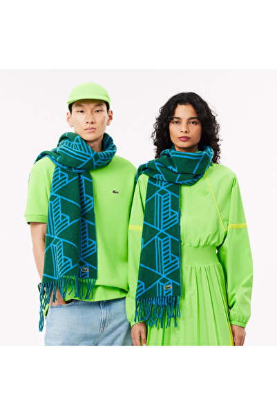 Lacoste Unisex Monogram Yeşil Atkı