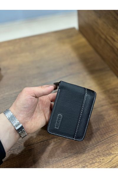 Carlino Faux Leather Men's Wallet with Denim Detail